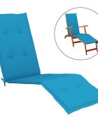 vidaXL Възглавница за стол шезлонг синя (75+105)x50x4 см