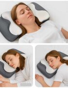 vidaXL Възглавница за врат Бял Мемори пяна 58 x 375 x 12 см