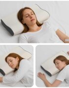 vidaXL Възглавница за врат Бяло Мемори пяна 59 x 345 x 12 см