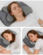 vidaXL Възглавница за врат Сив Мемори пяна 58 x 38 x 12 см