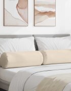 vidaXL Възглавници валяци 2 pcs Бежово Ø 25 x 70 см Микрофибърна тъкан