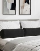 vidaXL Възглавници валяци 2 pcs Черно Ø 25 x 70 см Кордюрова тъкан