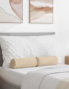 vidaXL Възглавници валяци 2 pcs Крем Ø 15 x 40 см Микрофибърна тъкан