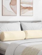 vidaXL Възглавници валяци 2 pcs Крем Ø 25 x 70 см Кордюрова тъкан