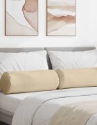 vidaXL Възглавници валяци 2 pcs Крем Ø 25 x 70 см Микрофибърна тъкан