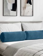 vidaXL Възглавници валяци 2 pcs Синьо Ø 25 x 70 см Кордюрова тъкан