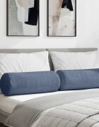 vidaXL Възглавници валяци 2 pcs Синьо Ø 25 x 70 см Кордюрова тъкан