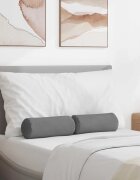 vidaXL Възглавници валяци 2 pcs Тъмен сив Ø 15 x 40 см