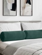vidaXL Възглавници валяци 2 pcs Тъмен зелен Ø 25 x 70 см