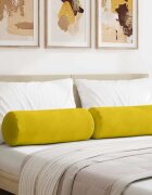 vidaXL Възглавници валяци 2 pcs Жълто Ø 25 x 70 см Кордюрова тъкан