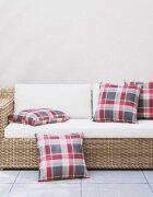 vidaXL Възглавници за диван 4 бр. червени карирани шарки 40x40 см плат