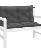 vidaXL Възглавници за градински пейки 2 бр антрацит 100x50x7 см плат