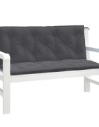 vidaXL Възглавници за градински пейки 2 бр антрацит 120x50x7 см плат