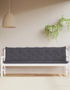 vidaXL Възглавници за градински пейки 2 бр антрацит 200x50x7 см плат