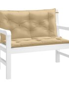 vidaXL Възглавници за градински пейки 2 бр бежови 100x50x7 см плат