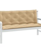 vidaXL Възглавници за градински пейки 2 бр бежови 150x50x7 см плат