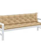 vidaXL Възглавници за градински пейки 2 бр бежови 200x50x7 см плат