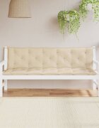 vidaXL Възглавници за градински пейки 2 бр Бежово 180x50x7 см плат