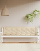 vidaXL Възглавници за градински пейки 2 бр Бежово 200x50x7 см плат