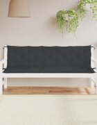 vidaXL Възглавници за градински пейки 2 бр черно 180x50x7 см плат