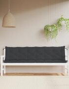vidaXL Възглавници за градински пейки 2 бр черно 200x50x7 см плат