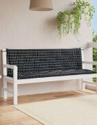 vidaXL Възглавници за градински пейки 2 бр черно каре 150x50x7 см плат