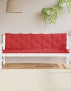 vidaXL Възглавници за градински пейки 2 бр червено 180x50x7 см плат