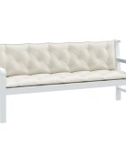 vidaXL Възглавници за градински пейки 2 бр кремави 180x50x7 см плат