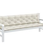 vidaXL Възглавници за градински пейки 2 бр кремави 200x50x7 см плат