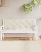 vidaXL Възглавници за градински пейки 2 бр Кремавобял 150x50x7 см плат