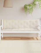 vidaXL Възглавници за градински пейки 2 бр Кремавобял 180x50x7 см плат