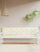 vidaXL Възглавници за градински пейки 2 бр Кремавобял 200x50x7 см плат