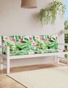 vidaXL Възглавници за градински пейки 2 бр шарени 200x50x7 см плат