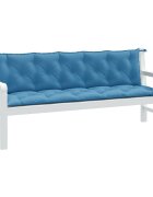 vidaXL Възглавници за градински пейки 2 бр сини 180x50x7 см плат