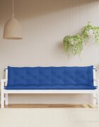 vidaXL Възглавници за градински пейки 2 бр синьо 200x50x7 см плат