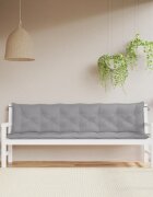 vidaXL Възглавници за градински пейки 2 бр Сиво 200x50x7 см плат