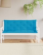 vidaXL Възглавници за градински пейки 2 бр Светлосин 150x50x7 см плат