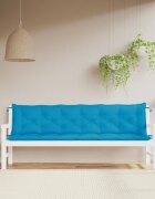 vidaXL Възглавници за градински пейки 2 бр Светлосин 200x50x7 см плат