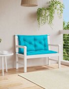 vidaXL Възглавници за градински пейки 2 бр тюркоаз 100x50x7 см плат