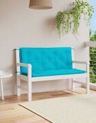 vidaXL Възглавници за градински пейки 2 бр тюркоаз 120x50x7 см плат