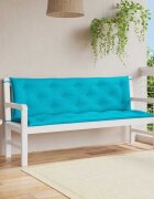 vidaXL Възглавници за градински пейки 2 бр тюркоаз 150x50x7 см плат