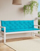 vidaXL Възглавници за градински пейки 2 бр тюркоаз 200x50x7 см плат