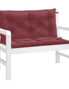 vidaXL Възглавници за градински пейки 2 бр виненочервени 100x50x7 см