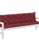 vidaXL Възглавници за градински пейки 2 бр виненочервени 200x50x7 см
