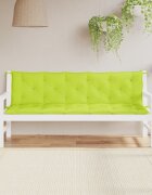vidaXL Възглавници за градински пейки 2 бр Яркозелени 180x50x7 см плат