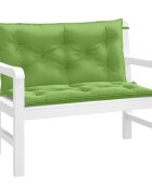 vidaXL Възглавници за градински пейки 2 бр зелени 100x50x7 см плат