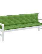 vidaXL Възглавници за градински пейки 2 бр зелени 200x50x7 см плат