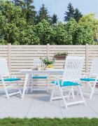 vidaXL Възглавници за градински столове 4 бр тюркоаз 50x50x3 см плат