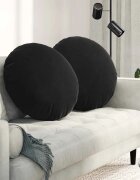 vidaXL Възглавници за седалки 2 бр. Кадифе Черно Ø 80 x 29 см