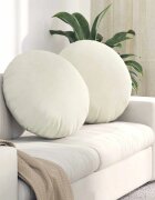 vidaXL Възглавници за седалки 2 бр. Кадифе Крем Ø 80 x 29 см